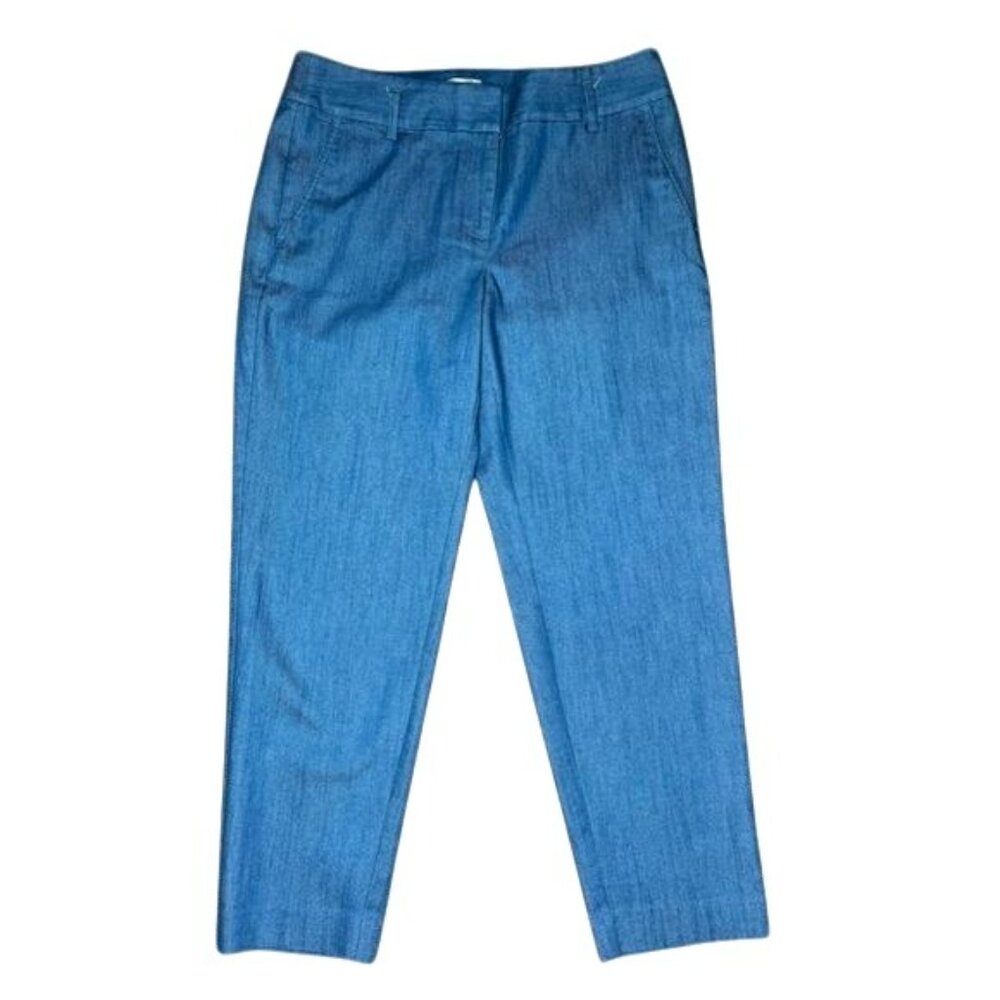 Loft Chambray Tie Waist Slim Pants Size 8 Petite - Picture 4 of 14